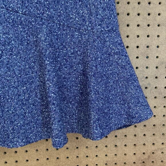 Ann Taylor Trumpet Skirt Wool Midi Knee Length Chenille Tweed Purple Academia 8 - Picture 5 of 7